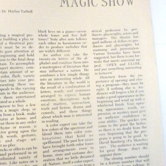 Aug 1975 Houdini's Magic Magazine  Magician Book Houdini Magic Tricks Puppet - Picture 5 of 7